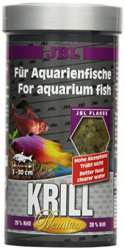 JBL Premium Alleinfutter für alle Aquarienfische, Flocken 250 ml, Krill 40582