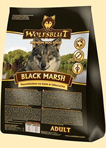 WOLFSBLUT Trockenfutter BLACK MARSH Wasserbüffel + Kürbis Adult für Hunde 15,0 kg