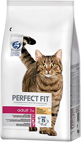 Perfect Fit Adult 1+ – Trockenfutter für erwachsene Katzen ab 1 Jahr – Reich an Huhn – Unterstützt die Verdauung – 1 x 7 kg
