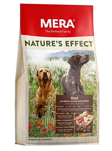 MERA Nature's Effect, Getreidefreies Hundefutter, Premium Trockenfutter für Hunde mit Rind, Äpfeln, Karotten und Kartoffeln