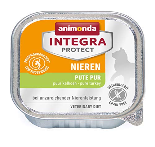 animonda Integra Protect Nieren Katzen, Nassfutter bei Niereninsuffizienz, Pute pur, 16 x 100 g